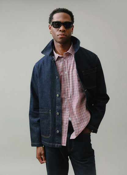 Men's Chore Jacket - Denim - Dark Indigo Blue