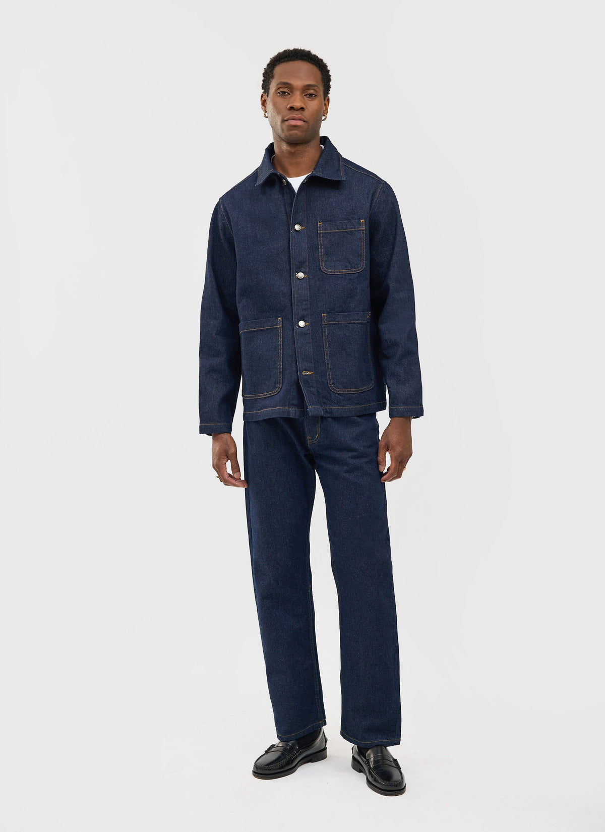 Men's Chore Jacket - Denim - Dark Indigo Blue