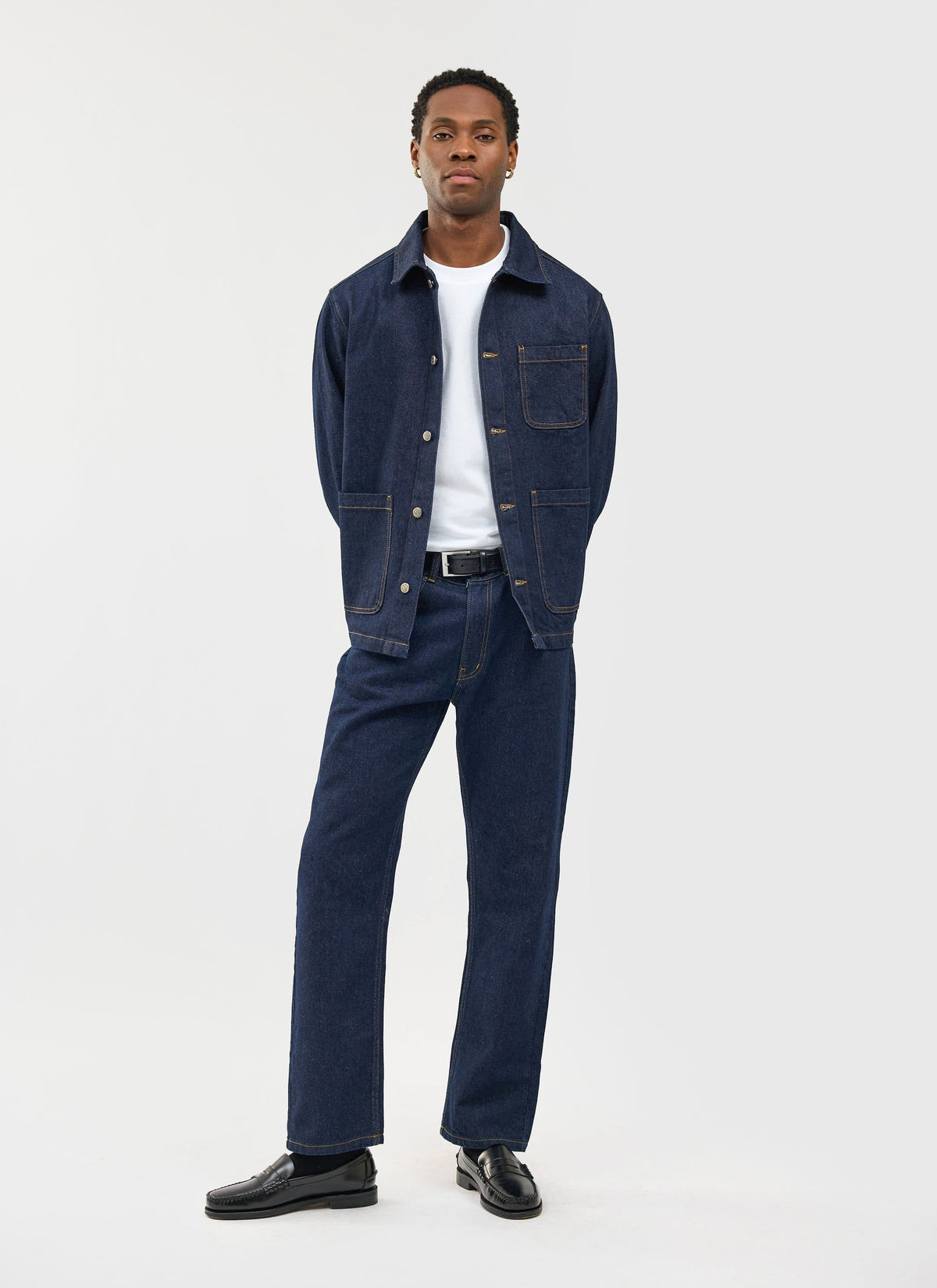 Men's Chore Jacket - Denim - Dark Indigo Blue