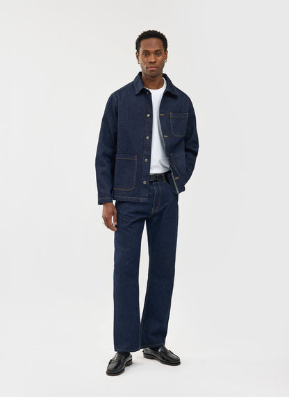 Men's Chore Jacket - Denim - Dark Indigo Blue