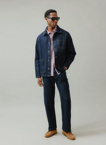 Men's Chore Jacket - Denim - Dark Indigo Blue