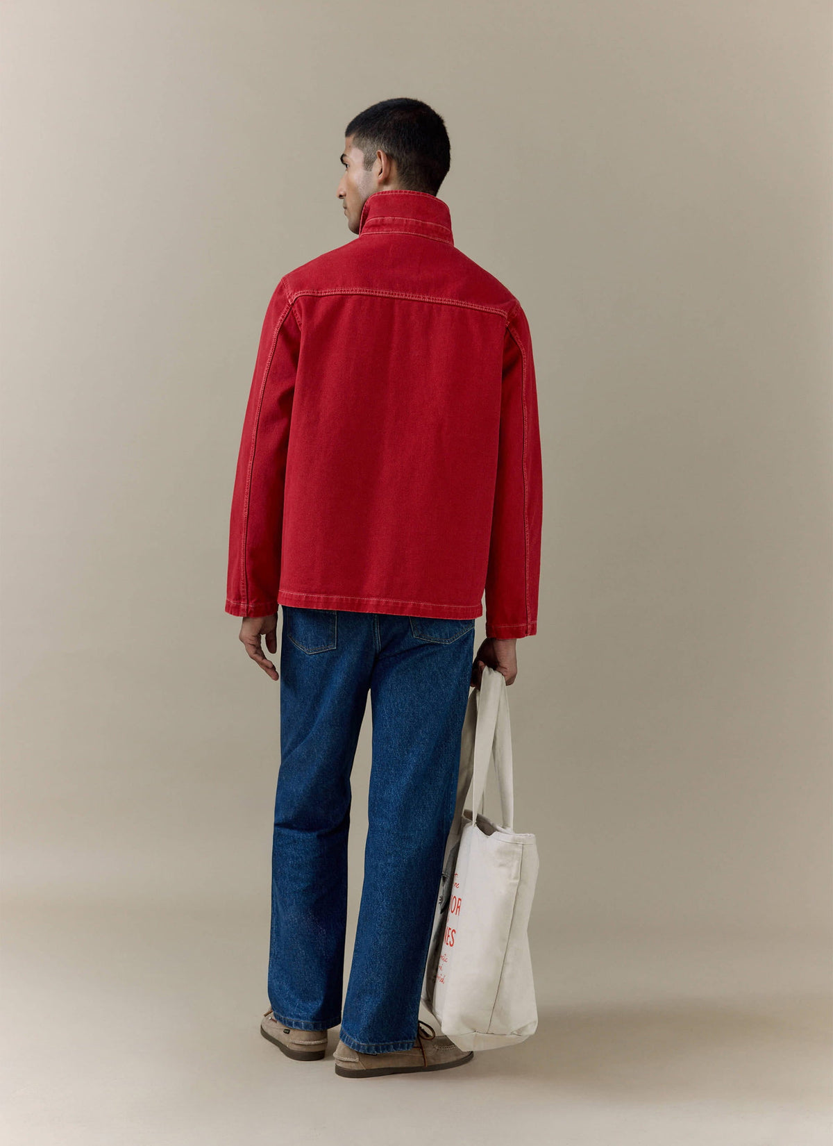 Men's Chore Jacket - Denim - Red