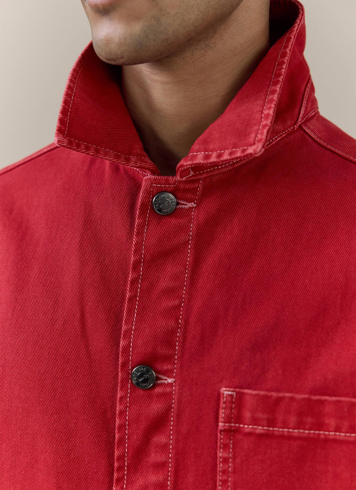 Men's Chore Jacket - Denim - Red