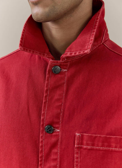 Men's Chore Jacket - Denim - Red