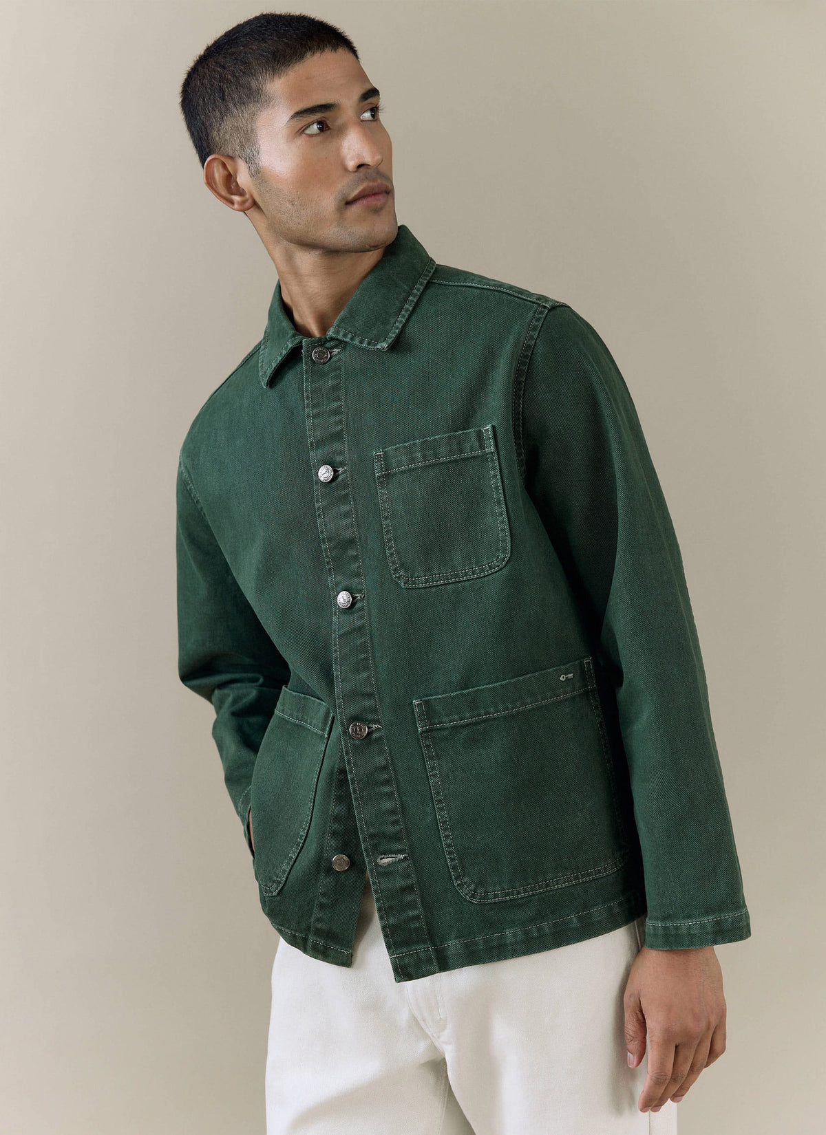Men's Chore Jacket - Denim - Green