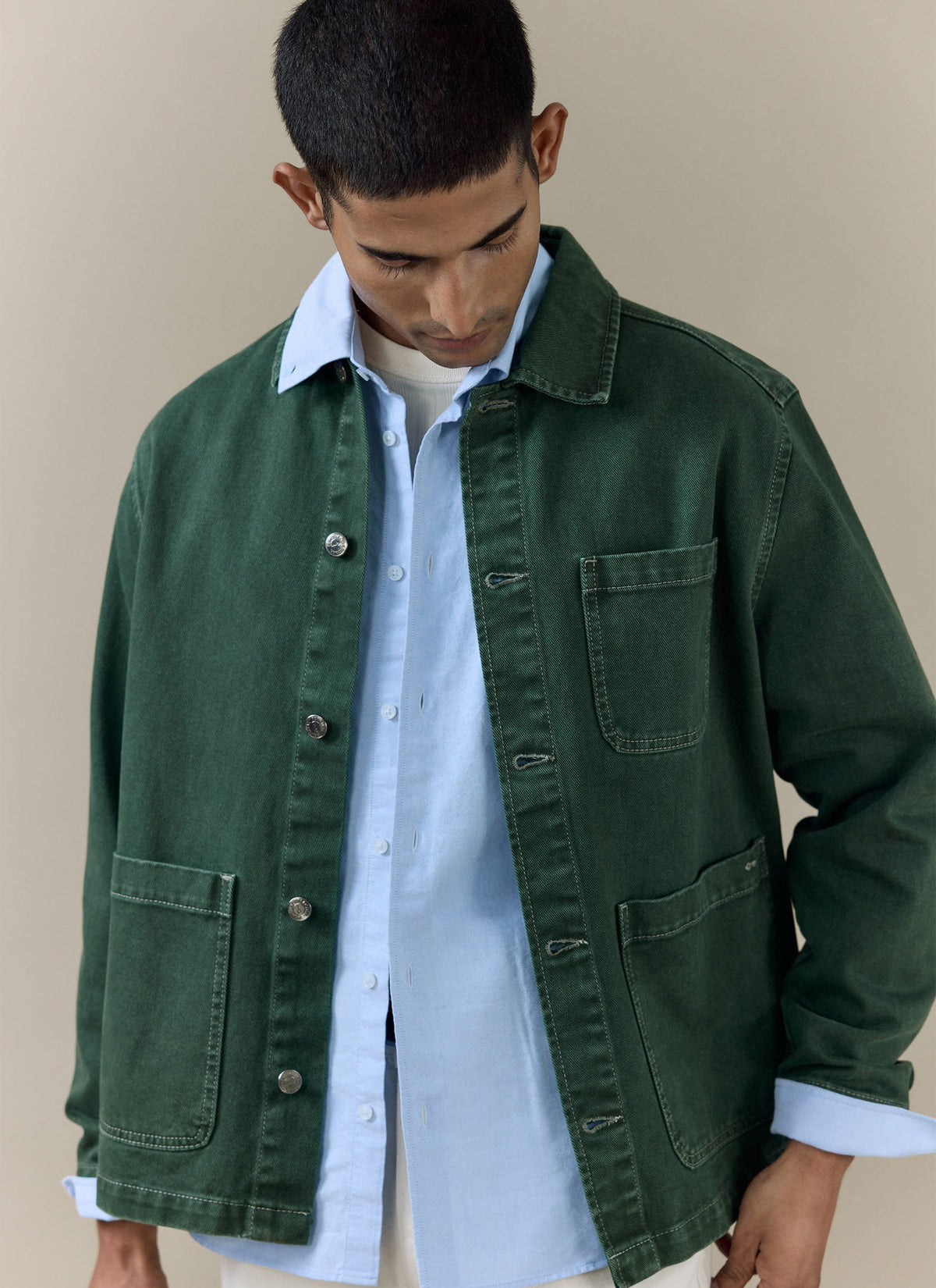 Men's Chore Jacket - Denim - Green