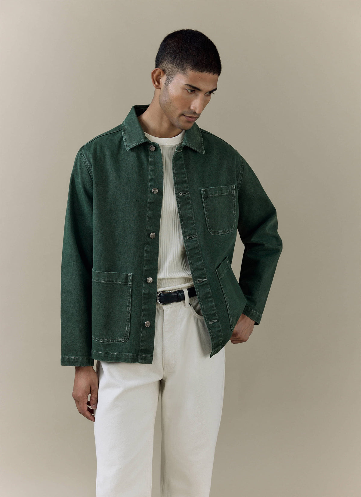 Men's Chore Jacket - Denim - Green