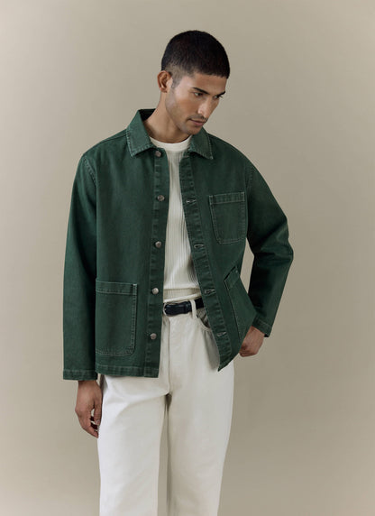 Men's Chore Jacket - Denim - Green