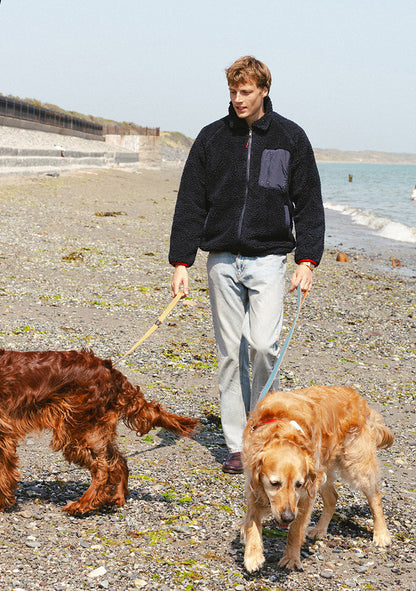Men's Wool Fleece Jacket - Navy Blue