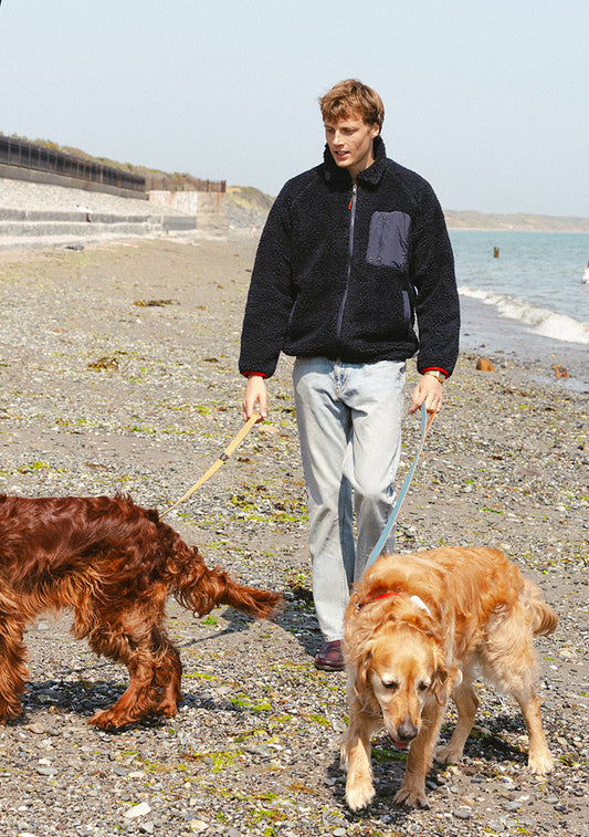 Men's Wool Fleece Jacket - Navy Blue