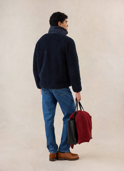 Men's Wool Fleece Jacket - Navy Blue