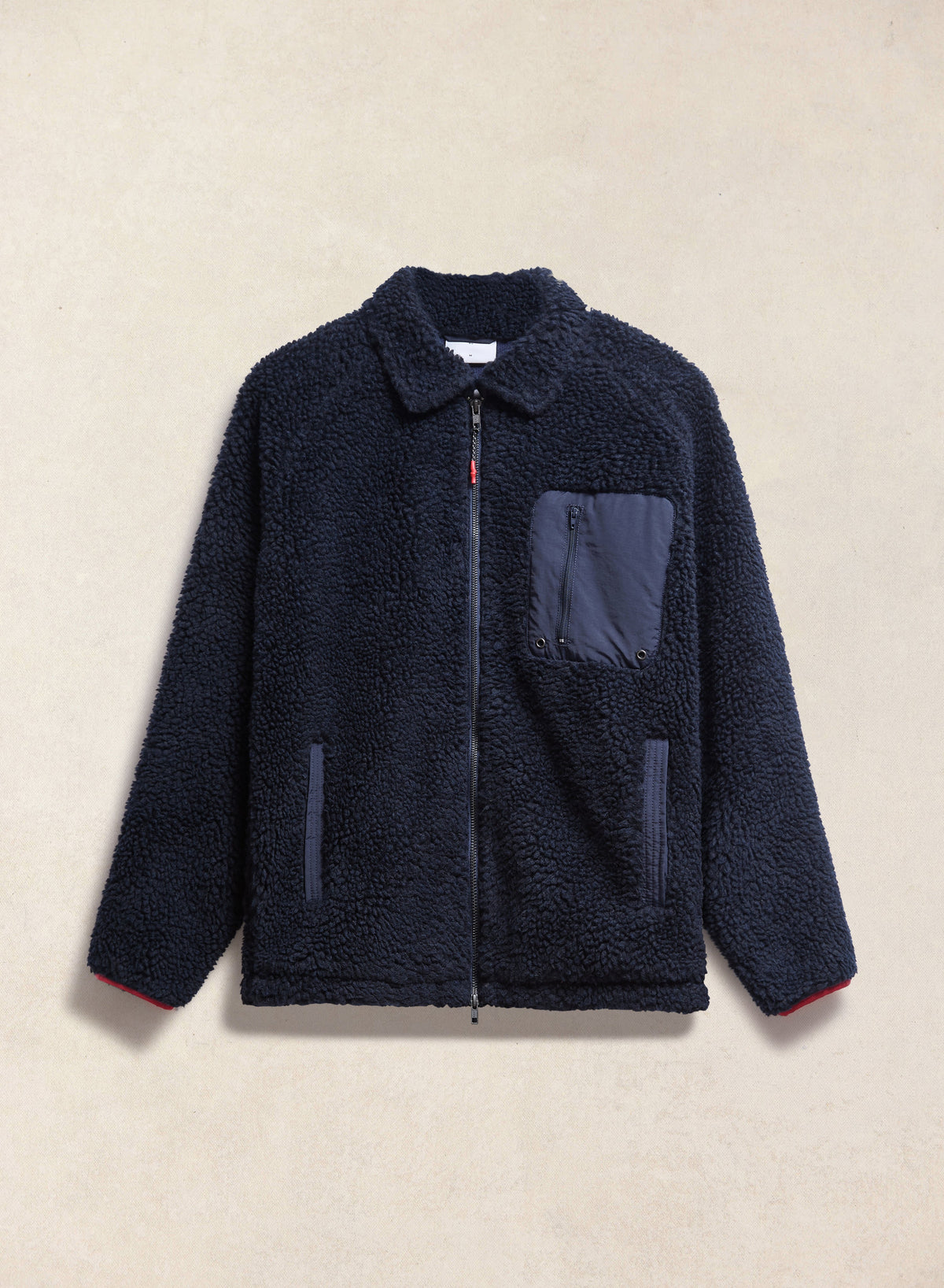 Men's Wool Fleece Jacket - Navy Blue