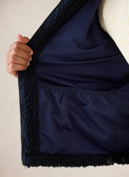 Men's Wool Fleece Jacket - Navy Blue
