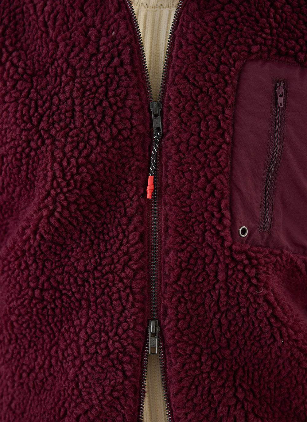 Men's Wool Fleece Jacket - Burgundy