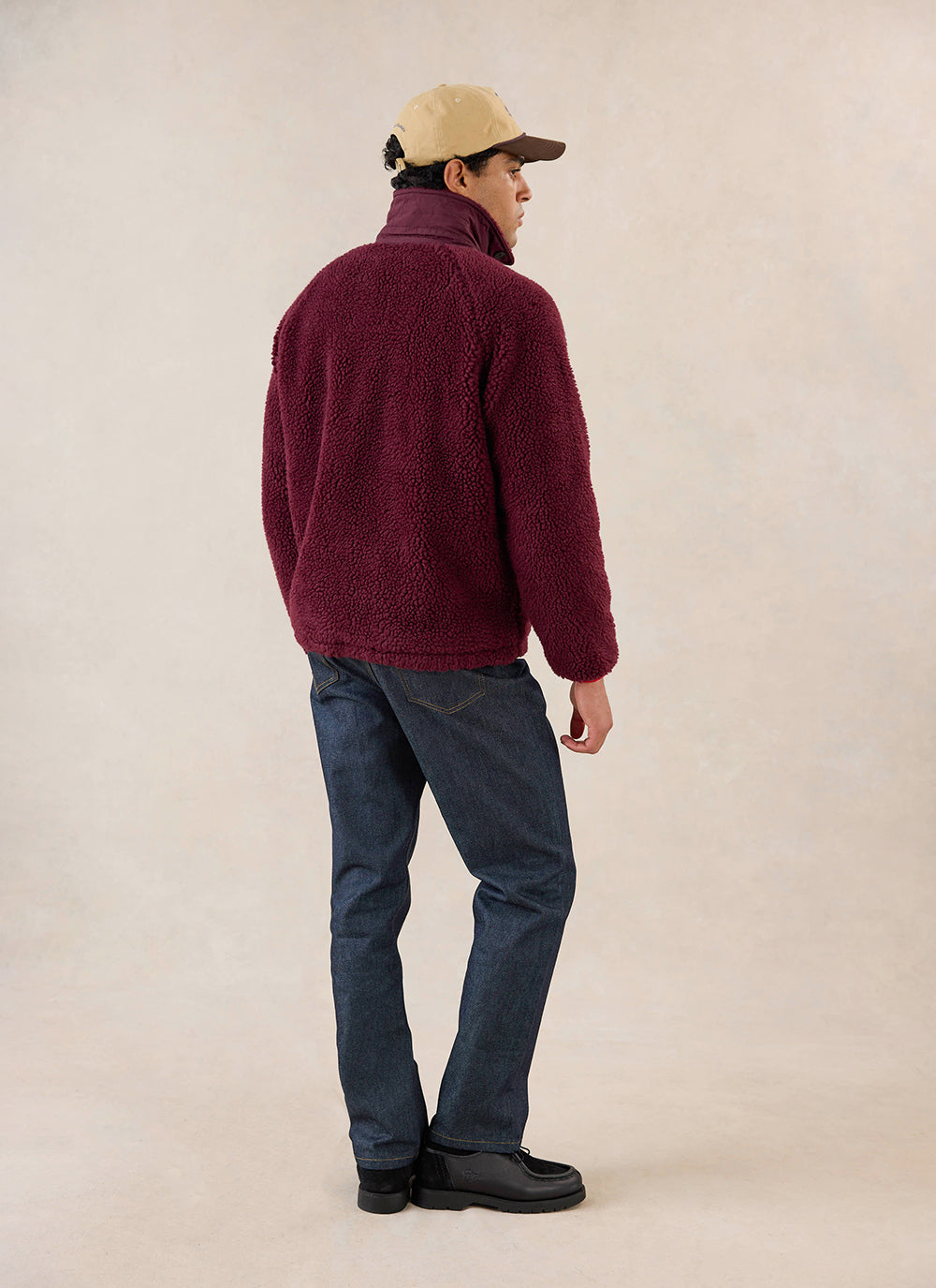 Men's Wool Fleece Jacket - Burgundy