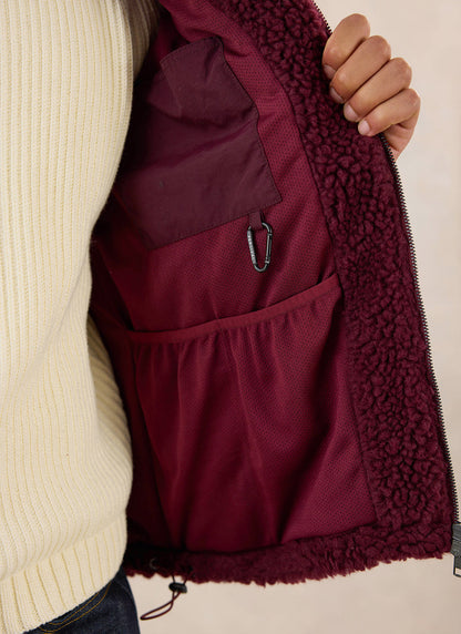 Men's Wool Fleece Jacket - Burgundy