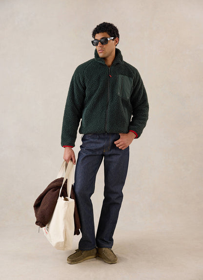 Men's Wool Fleece Jacket - Forest Green