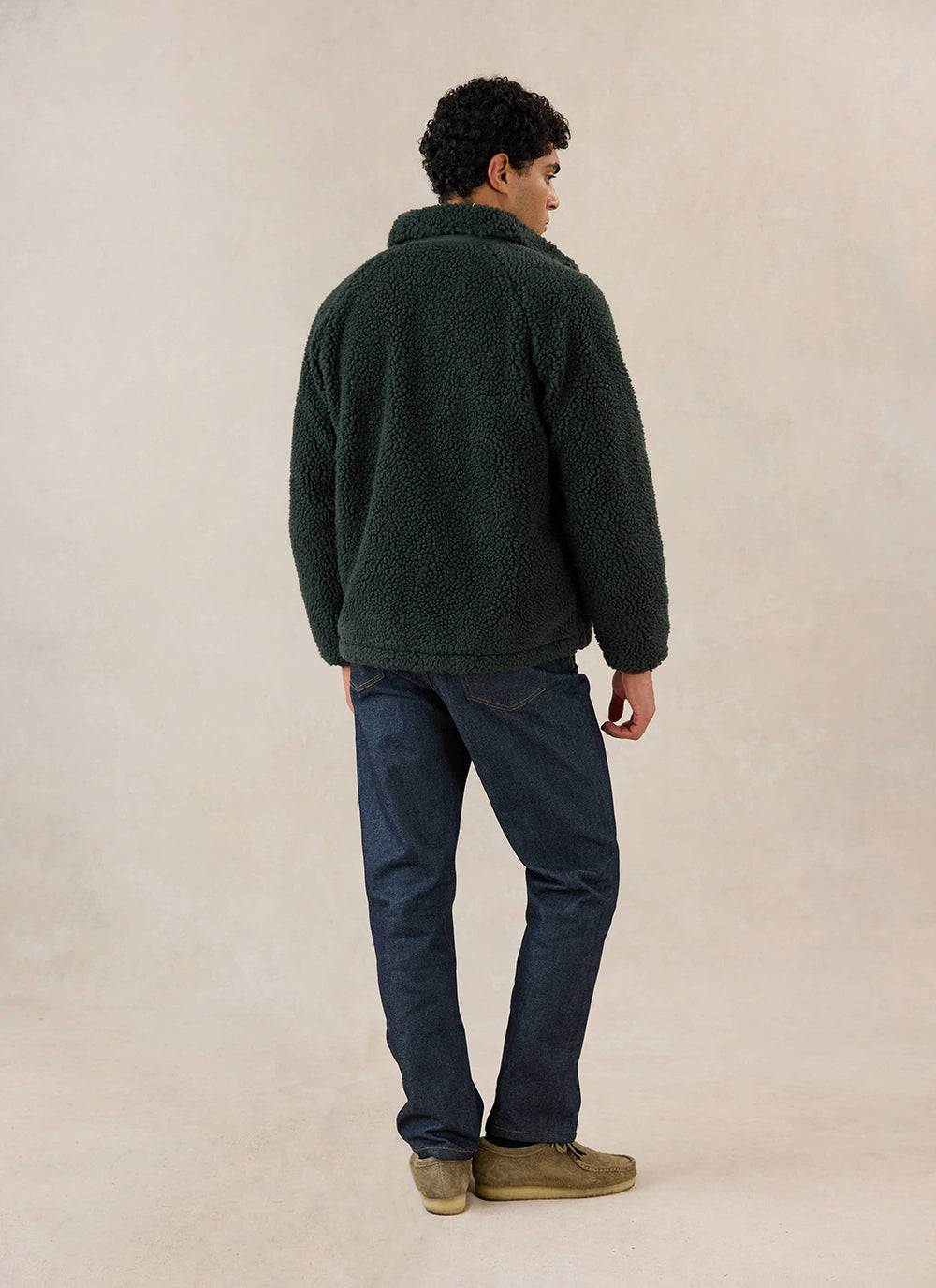 Men's Wool Fleece Jacket - Forest Green