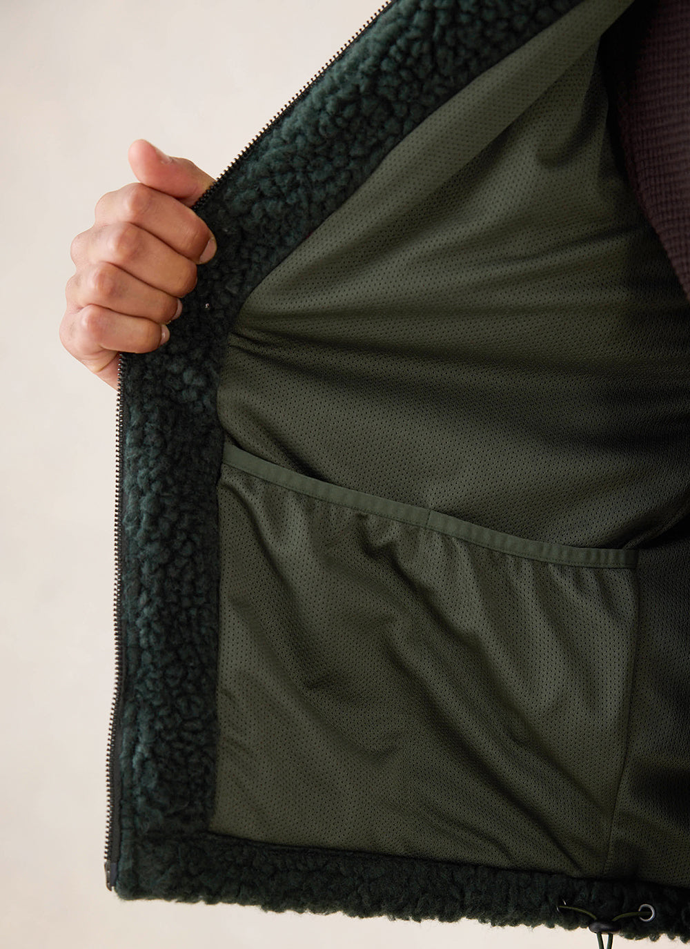 Men's Wool Fleece Jacket - Forest Green