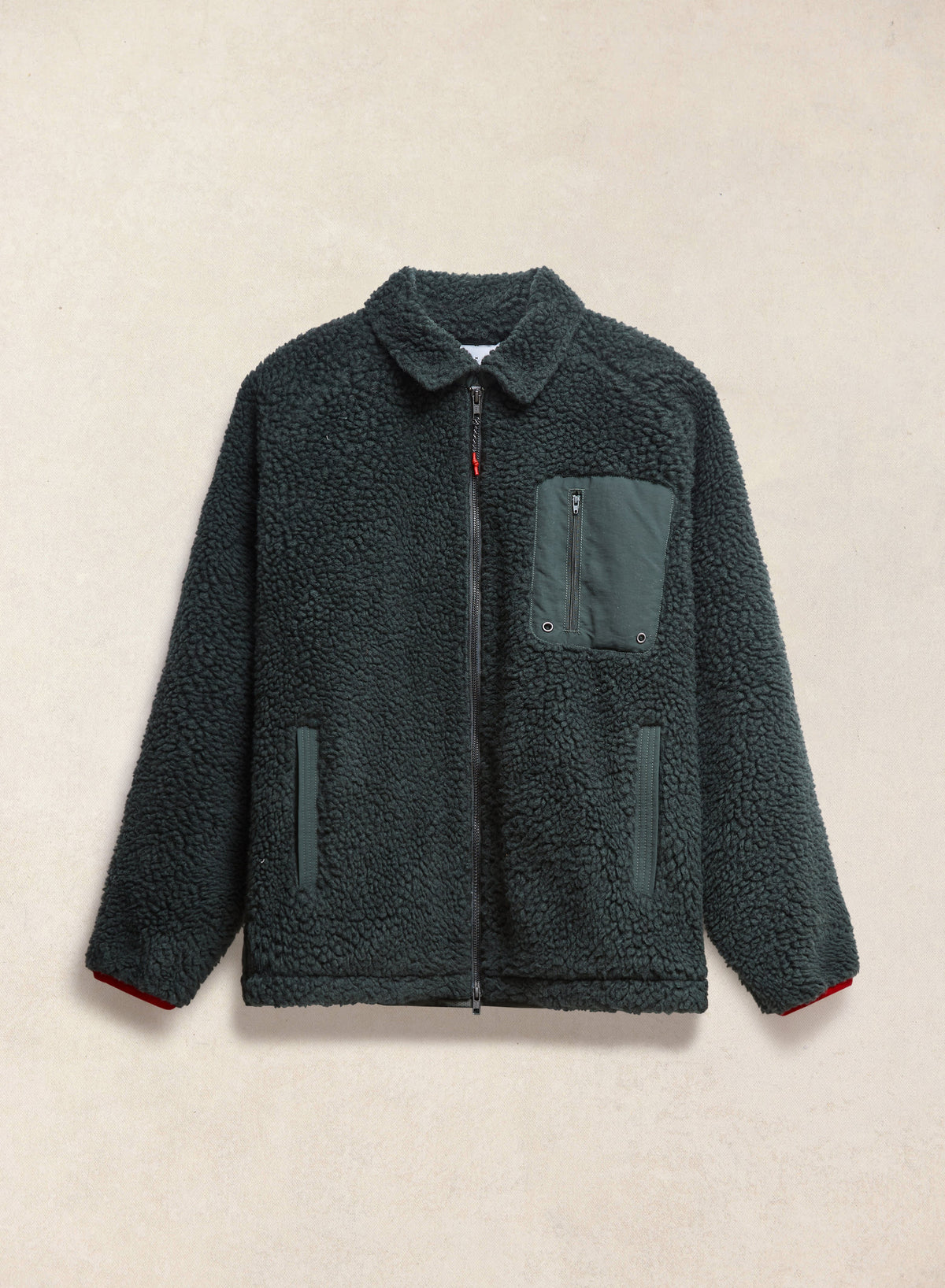 Men's Wool Fleece Jacket - Forest Green