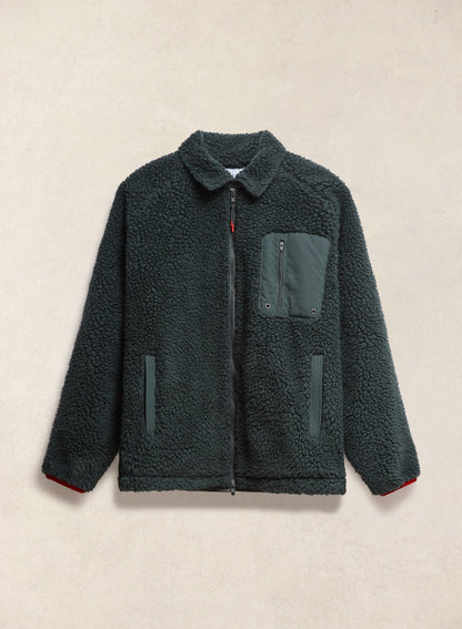 Men's Wool Fleece Jacket - Forest Green