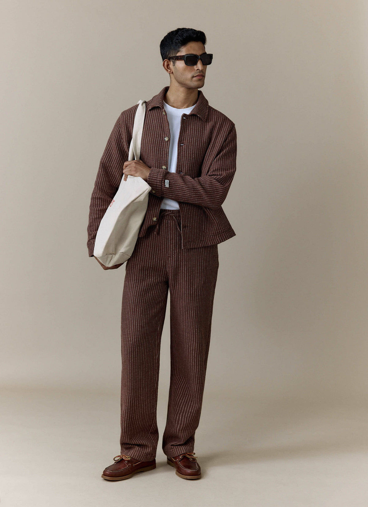 Men's Sorrento Overshirt Jacket - Linen - Brown