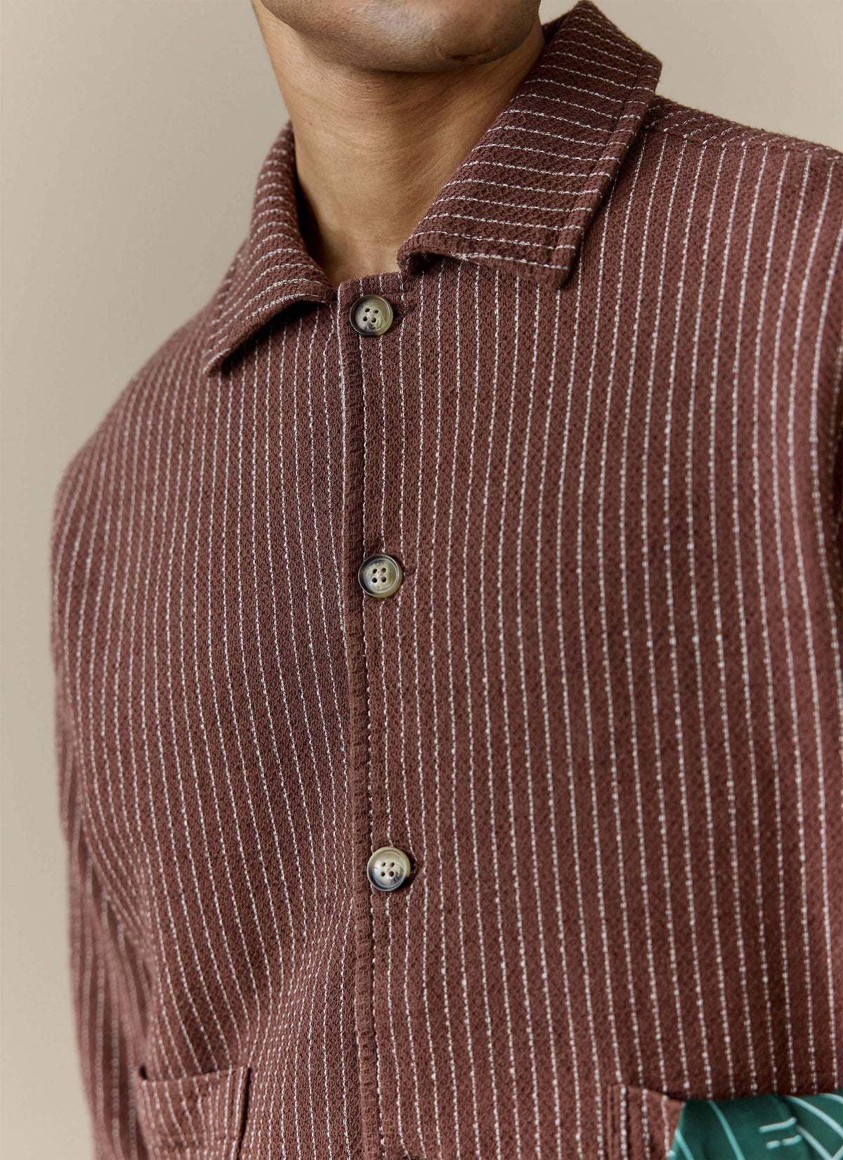 Men's Sorrento Overshirt Jacket - Linen - Brown