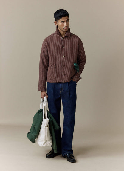 Men's Sorrento Overshirt Jacket - Linen - Brown