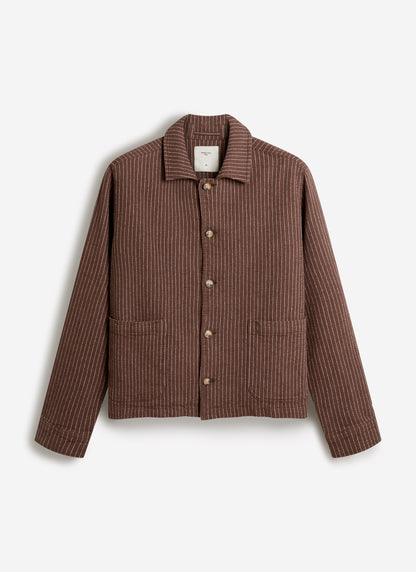 Men's Sorrento Overshirt Jacket - Linen - Brown