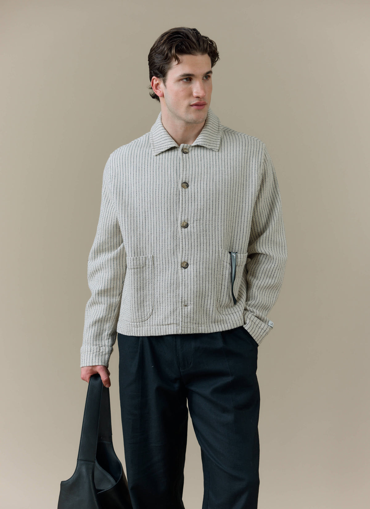 Men's Sorrento Overshirt Jacket - Linen - Cream