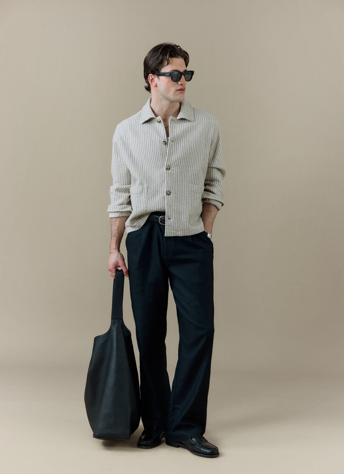 Men's Sorrento Overshirt Jacket - Linen - Cream