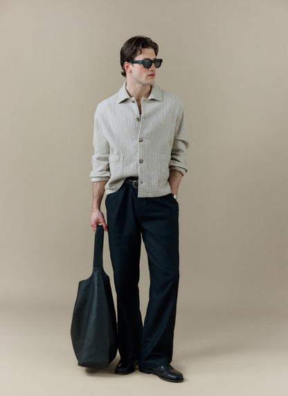 Men's Sorrento Overshirt Jacket - Linen - Cream