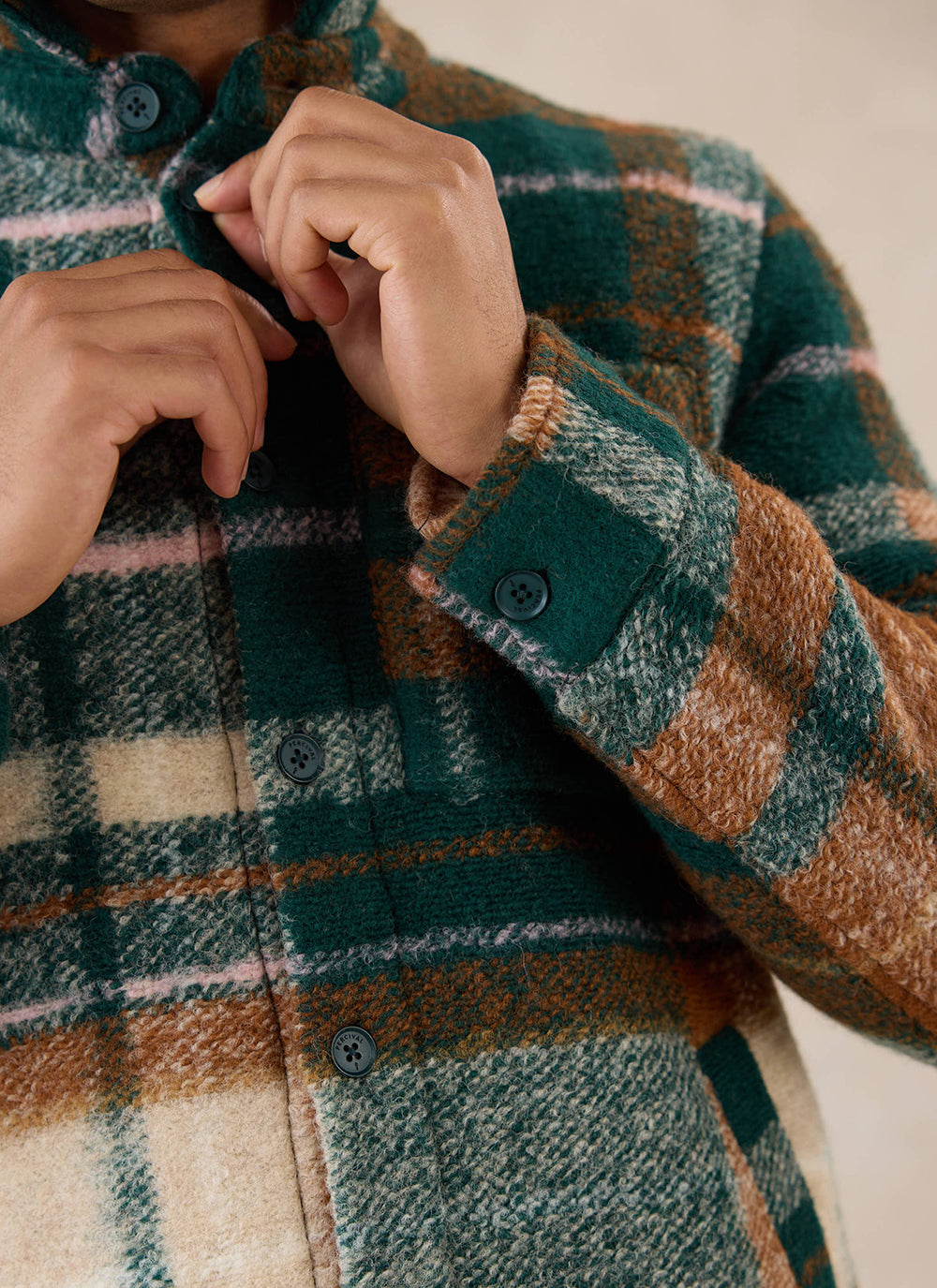 Knowles Overshirt - Wool - Multi Check - Percival