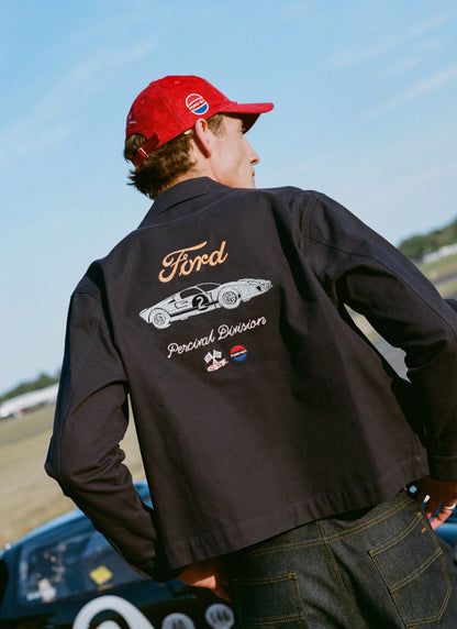 Men's GT40 Embroidered Canvas Jacket - Ford x Percival - Navy - Cotton