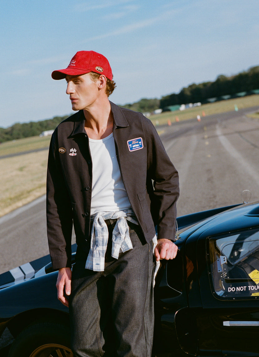 Men's GT40 Embroidered Canvas Jacket - Ford x Percival - Navy - Cotton