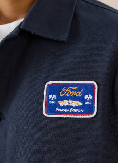 Men's GT40 Embroidered Canvas Jacket - Ford x Percival - Navy - Cotton