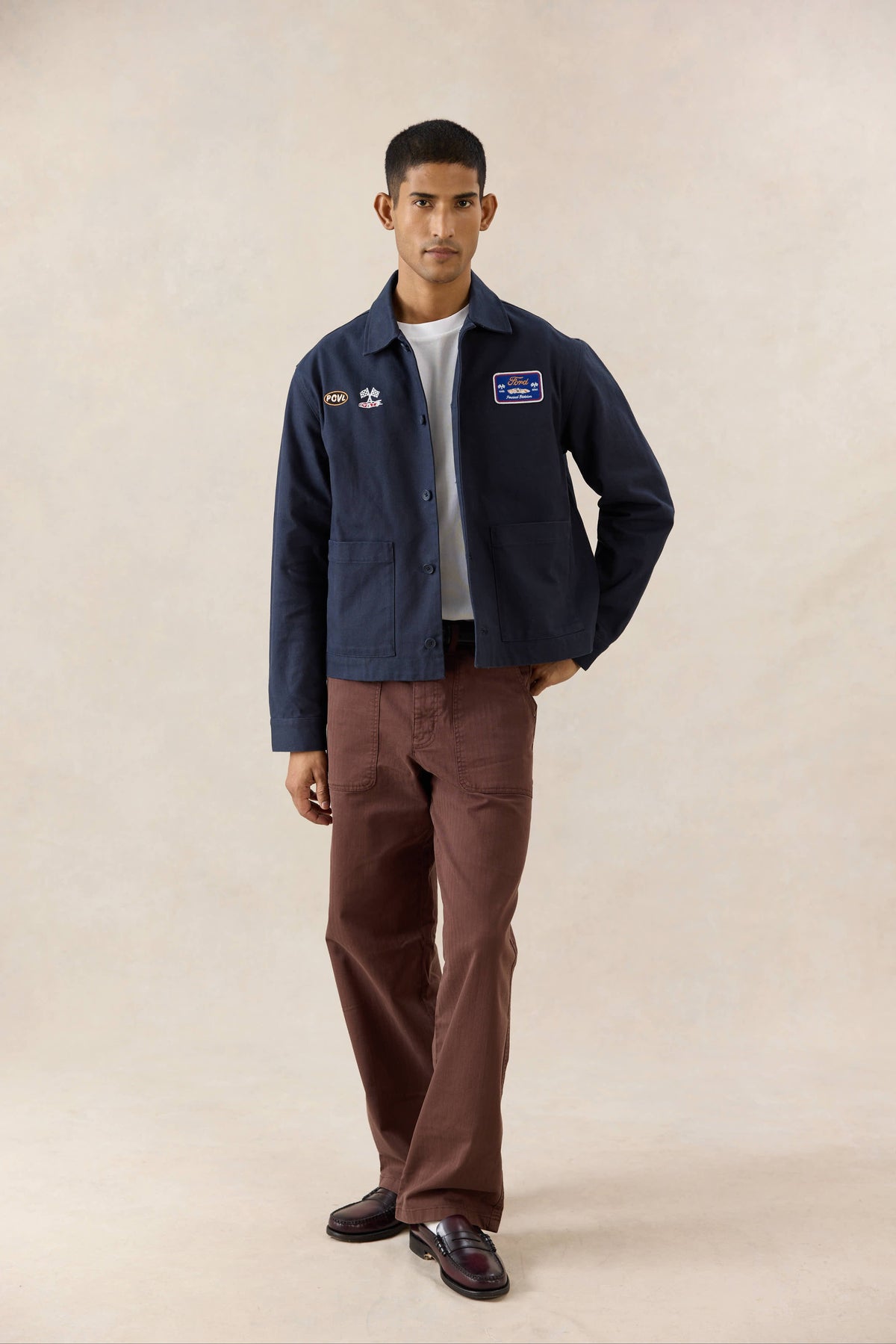 Men's GT40 Embroidered Canvas Jacket - Ford x Percival - Navy - Cotton