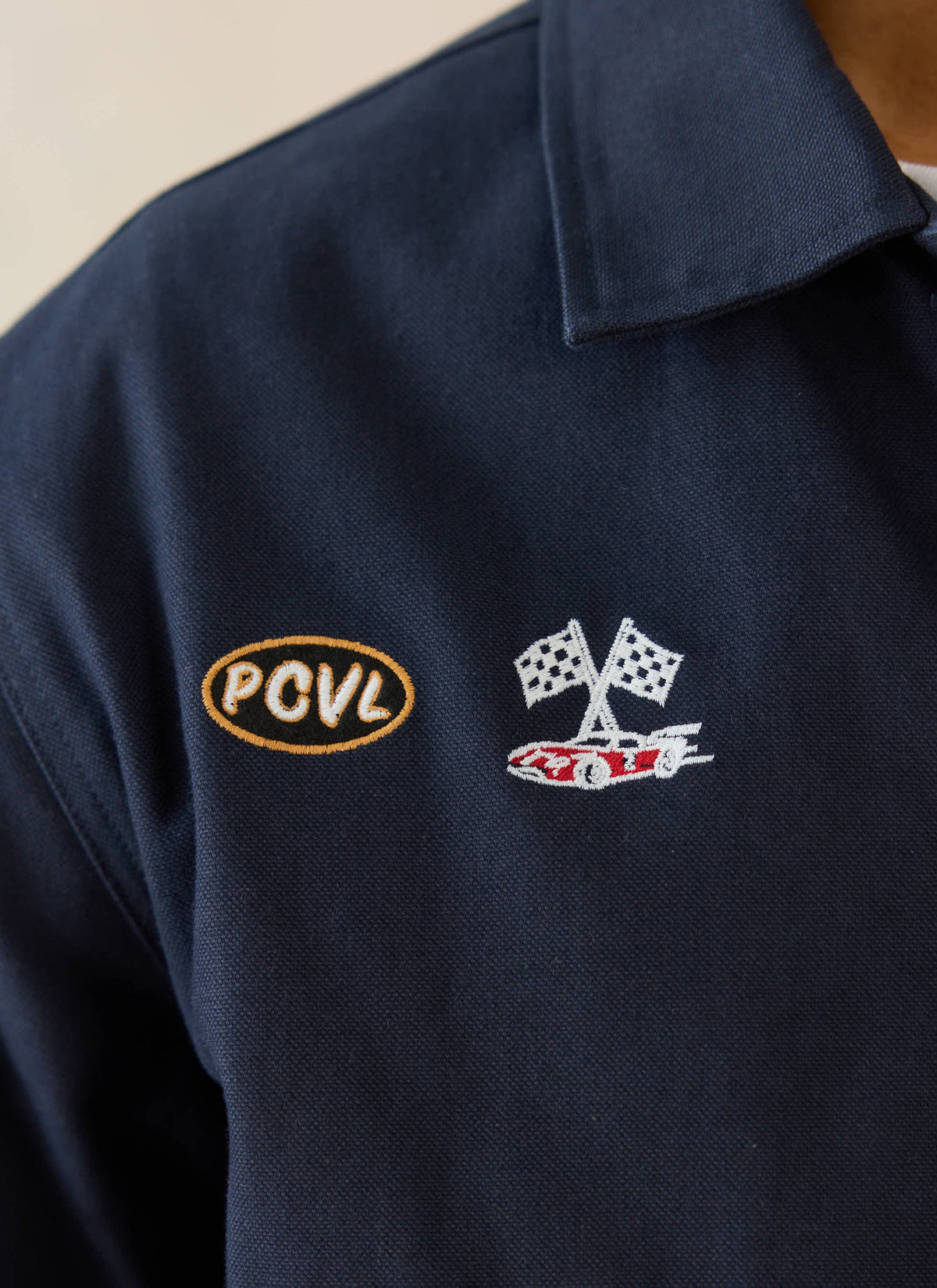 Men's GT40 Embroidered Canvas Jacket - Ford x Percival - Navy - Cotton