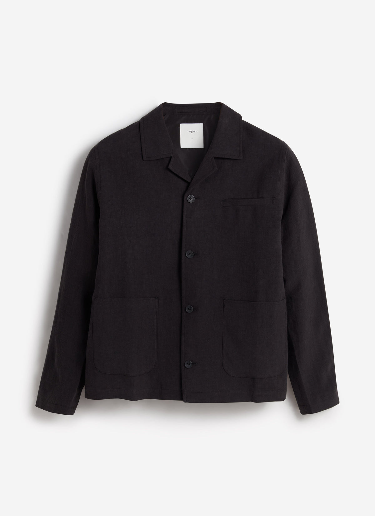 Men's Black Overshirt - 100% Linen