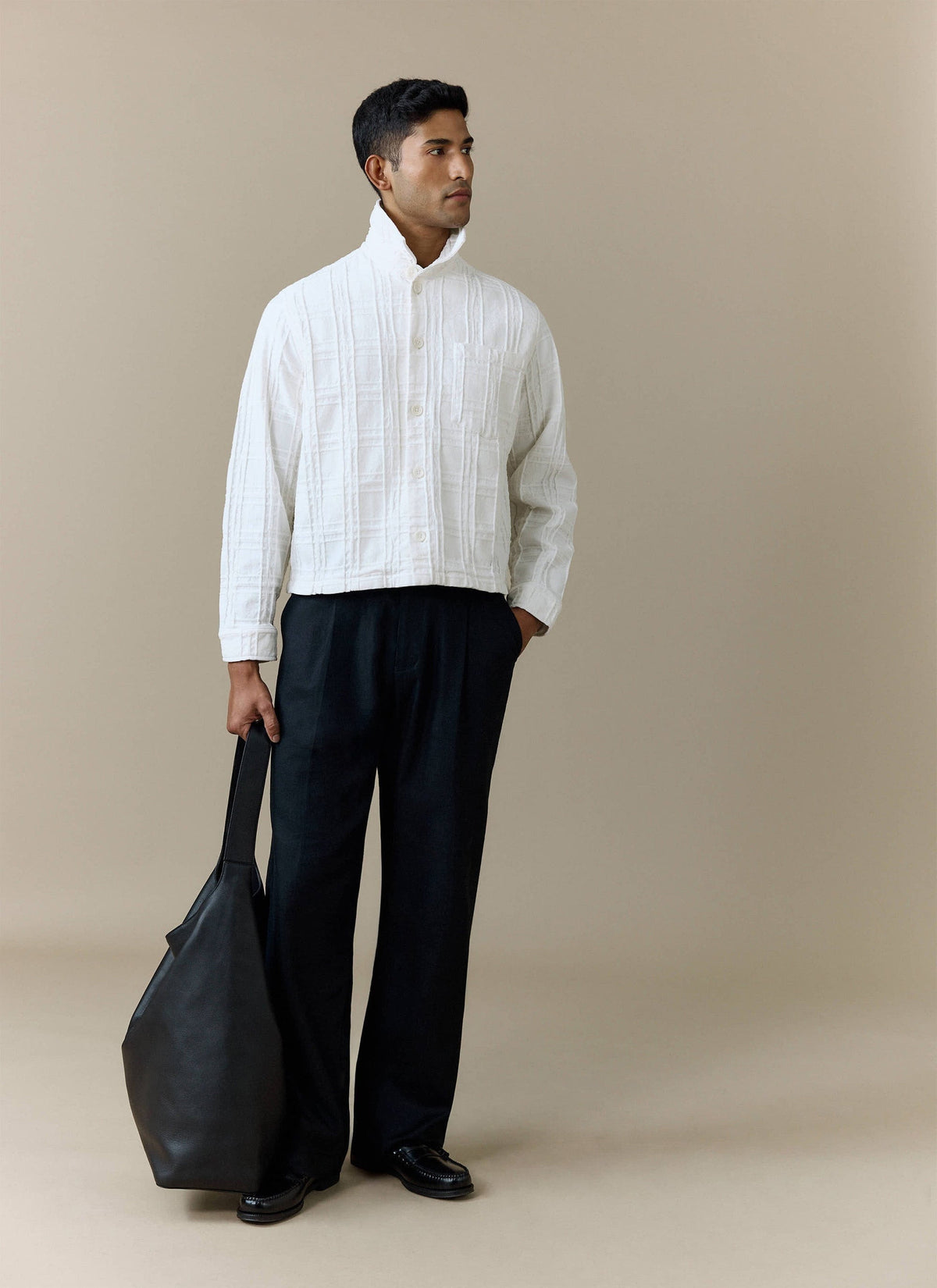 Men's Check Overshirt - Canyon - Cotton - White