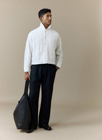 Men's Check Overshirt - Canyon - Cotton - White