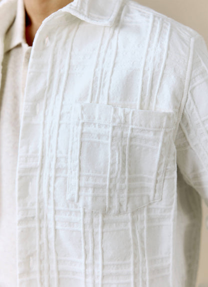 Men's Check Overshirt - Canyon - Cotton - White