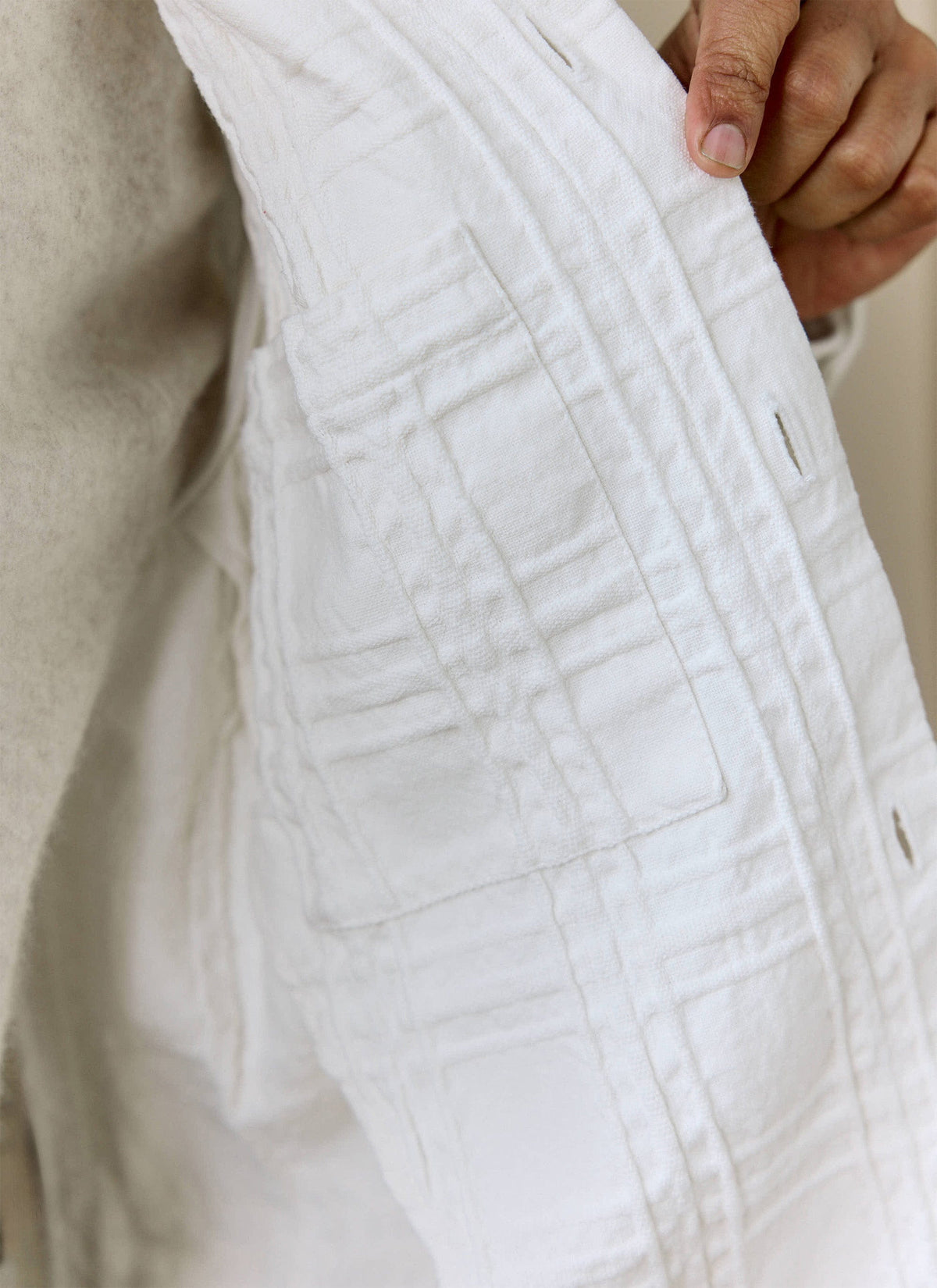 Men's Check Overshirt - Canyon - Cotton - White