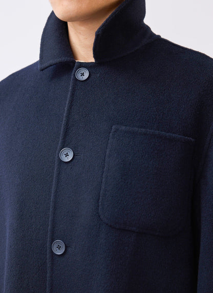 Men's Wool Overshirt - Shacket - Wool - Navy Blue