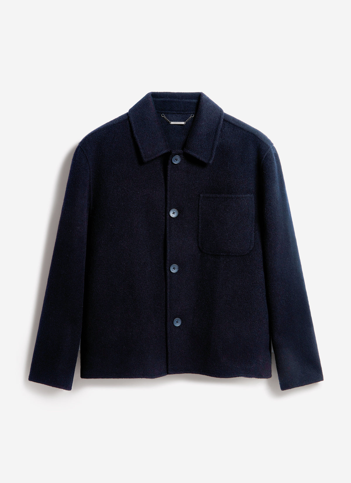 Men's Wool Overshirt - Shacket - Wool - Navy Blue