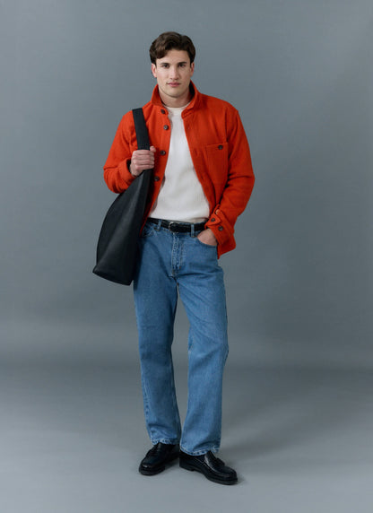 Men's Blanket Overshirt - Casentino Wool - Orange