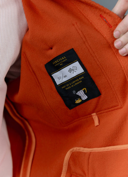 Men's Blanket Overshirt - Casentino Wool - Orange