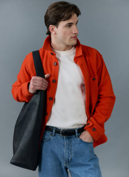 Men's Blanket Overshirt - Casentino Wool - Orange