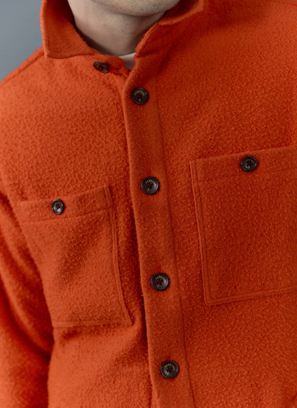Men's Blanket Overshirt - Casentino Wool - Orange