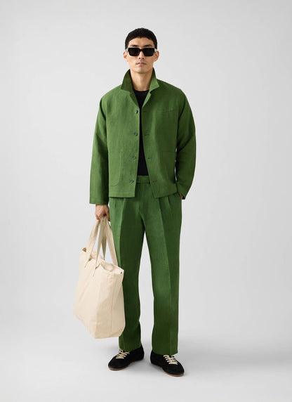 Boxy Overshirt - Linen - Forest